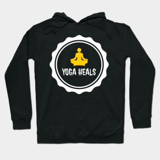 Yoga heals typography design with a person meditating by dmerchworld Hoodie